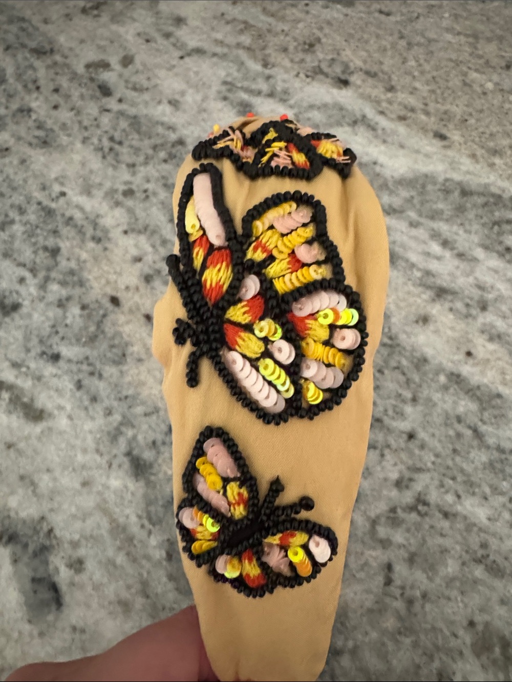Brooke Shade Monarch Butterfly beaded headband NWOT